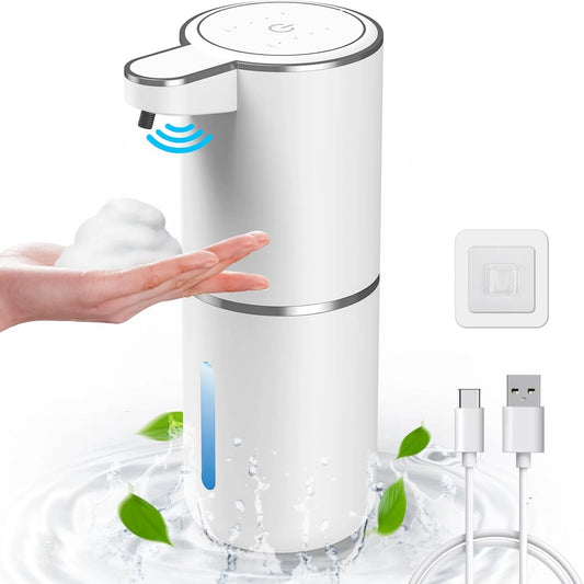 Automatic Soap Dispenser,Foaming Soap Dispenser Touchless 380Ml ,Rechargeable Hand Free Automatic Foam Liquid Soap Dispenser for Bathroom or Kitchen